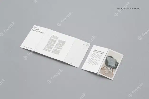 Two square gate fold brochure mockup Premium Psd