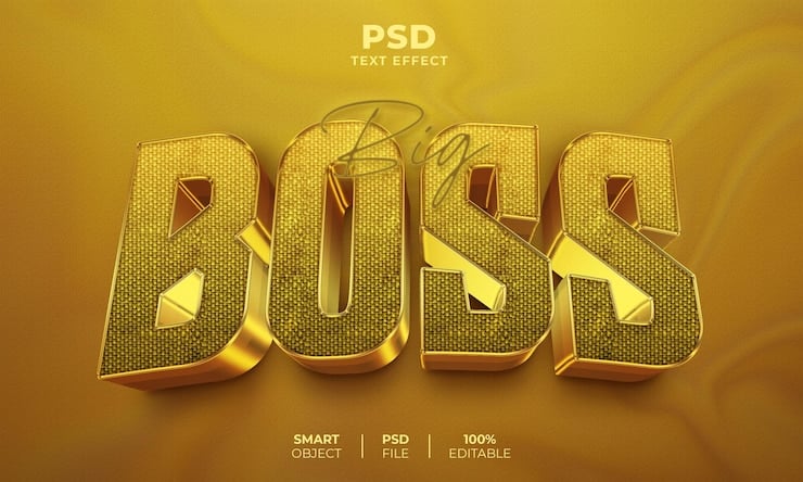Big boss 3d editable text effect Premium Psd
