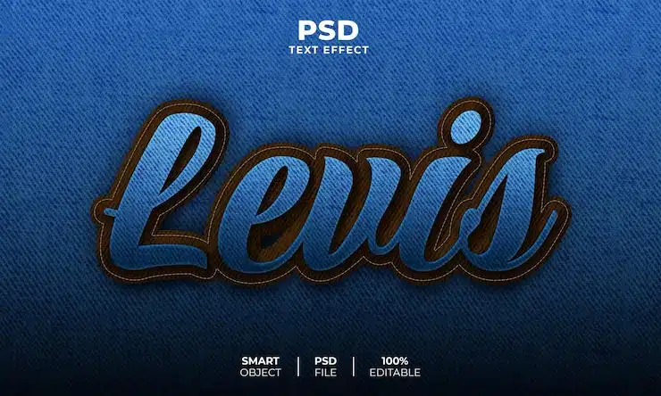 Levis 3d editable text effect Premium Psd