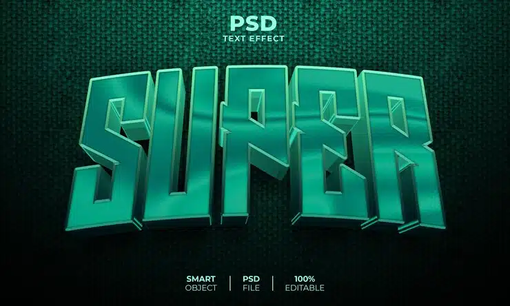 Super 3d editable text effect Premium Psd