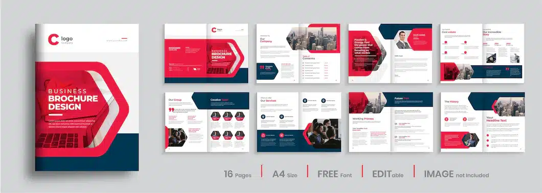 Company profile brochure template design Premium Vector