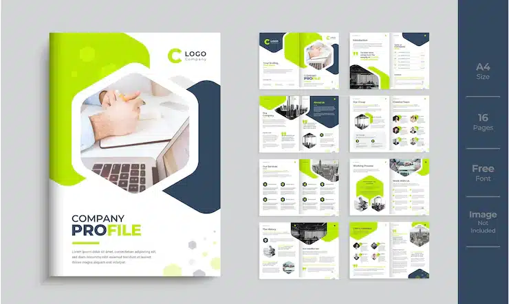 Company profile template design modern minimal multipage brochure design Premium Vector
