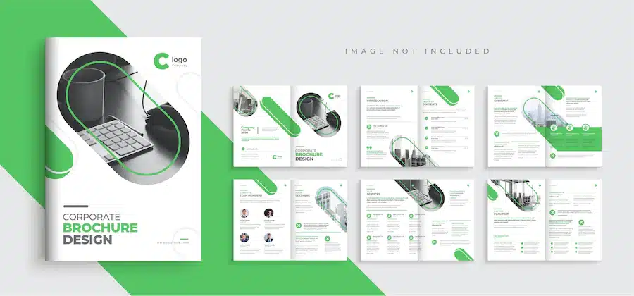 Corporate multipage business brochure template design minimal company profile templa layout design Premium Vector