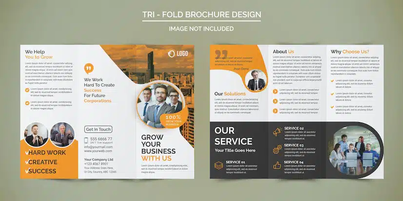 Professional business trifold brochure design Premium Psd