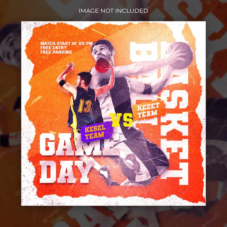 Basketball event social media and flyer template