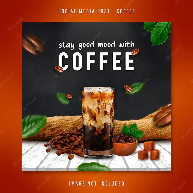 Coffee shop promotion banner social media template instagram