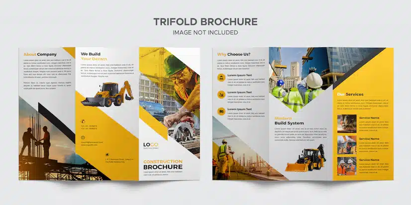 Construction trifold brochure template