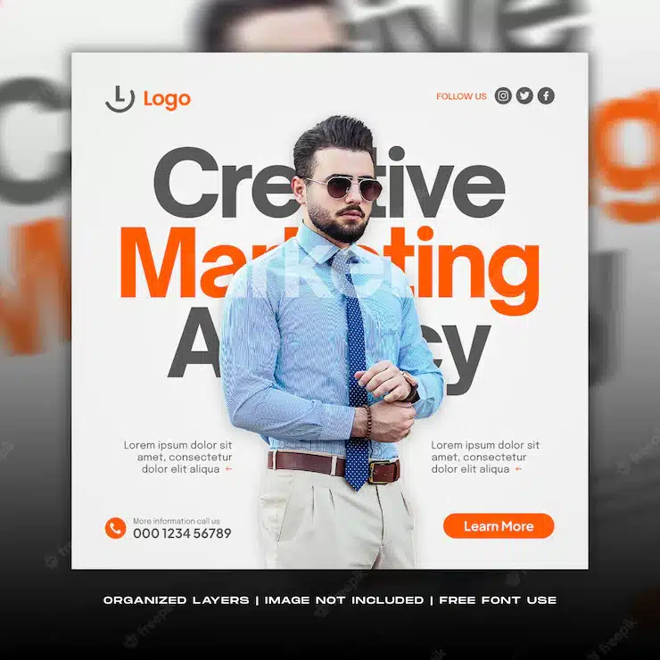 Digital marketing agency and corporate modern social media instagram feed post web banner
