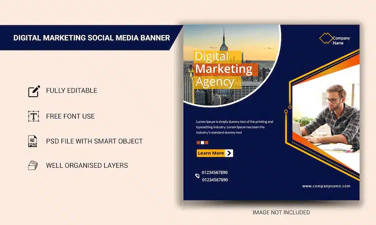 Digital marketing social media post banner template design