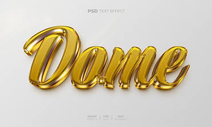 Dome 3d editable text effect