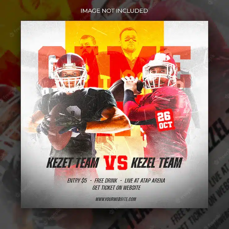 Football event social media and flyer template
