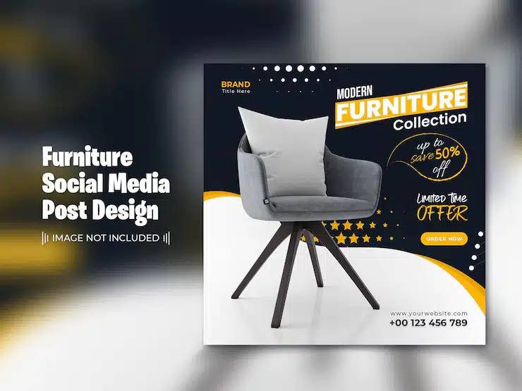 Furniture social media post template design