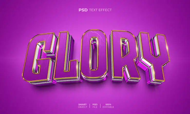 Glory 3d editable text effect