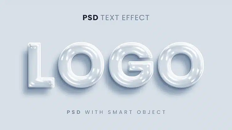 Glossy text effect mockup