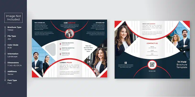 Minimal corporate business trifold brochure template