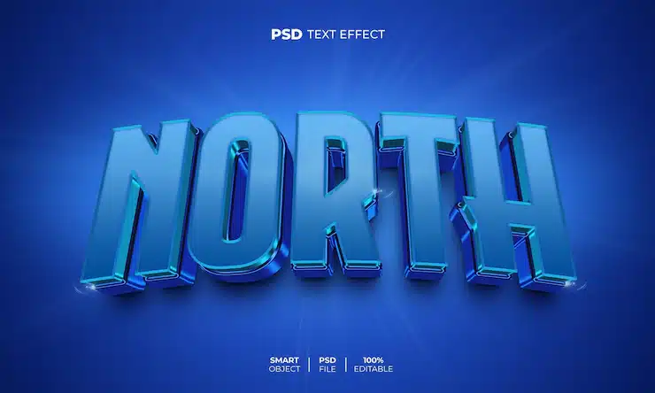 North 3d editable text effect
