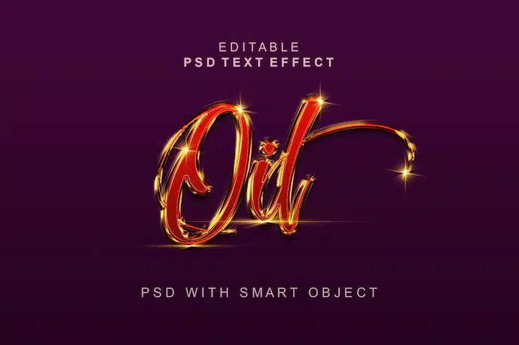 Oil 3d text effect