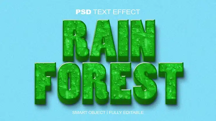 Rain forest text effect