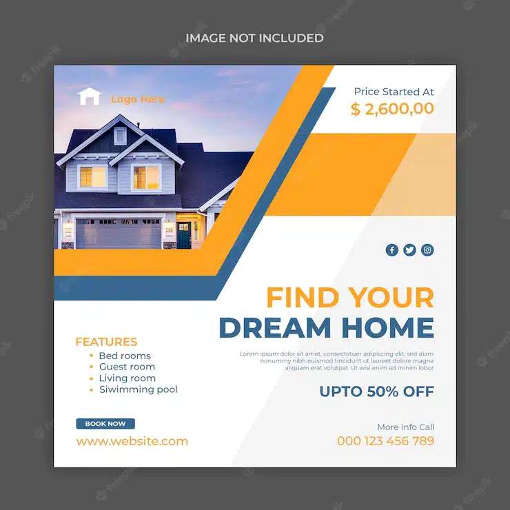 Real estate facebook cover social media instagram post and web banner template