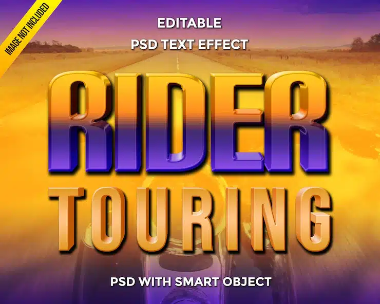 Rider touring 3d text effect