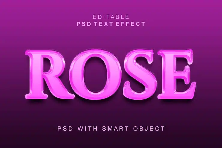 Rose 3d text effect