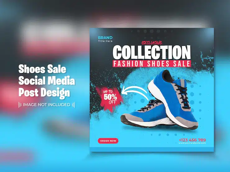 Shoes sale social media post template design
