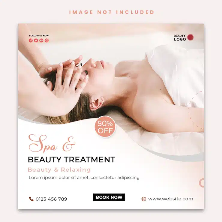 Spa and beauty care social media post psd template