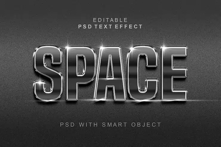 Space 3d text effect template