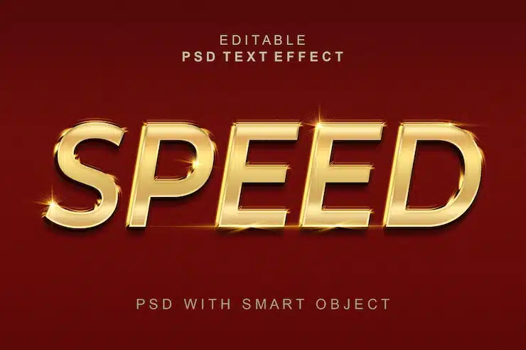 Speed 3d text effect