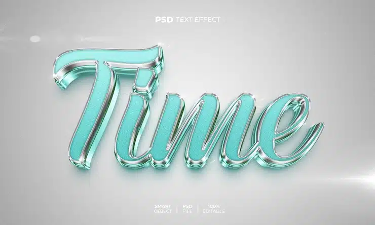 Time 3d editable text effect