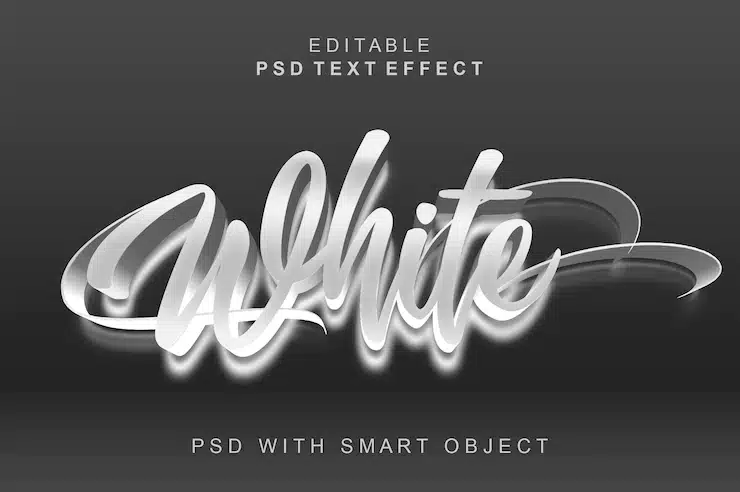 White 3d text style effect