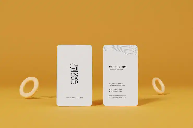 White business card mockup design isolated